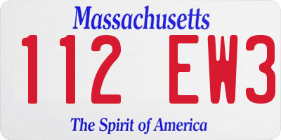 MA license plate 112EW3