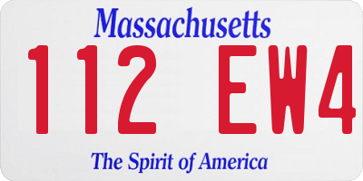 MA license plate 112EW4