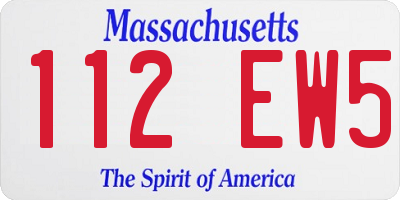 MA license plate 112EW5