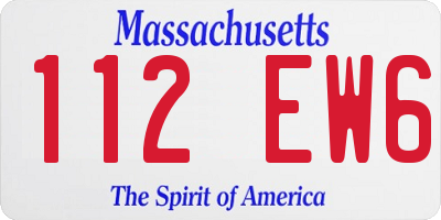 MA license plate 112EW6