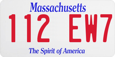 MA license plate 112EW7