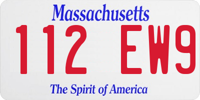 MA license plate 112EW9