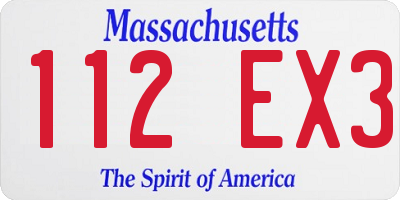 MA license plate 112EX3