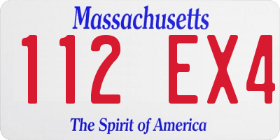 MA license plate 112EX4