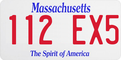 MA license plate 112EX5