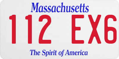 MA license plate 112EX6