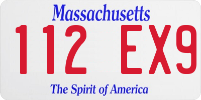 MA license plate 112EX9