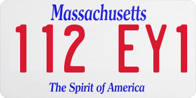 MA license plate 112EY1