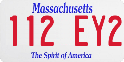 MA license plate 112EY2
