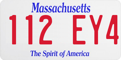 MA license plate 112EY4