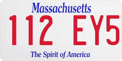 MA license plate 112EY5