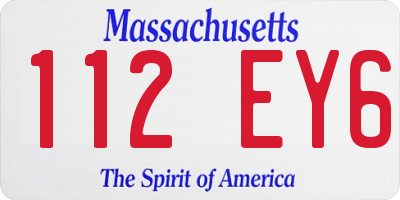 MA license plate 112EY6