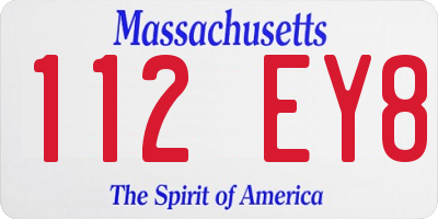 MA license plate 112EY8