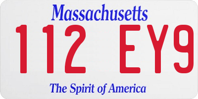 MA license plate 112EY9