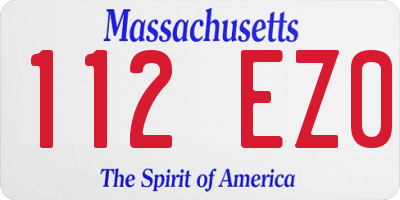 MA license plate 112EZ0