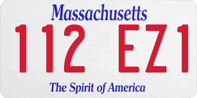 MA license plate 112EZ1