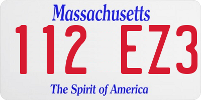 MA license plate 112EZ3