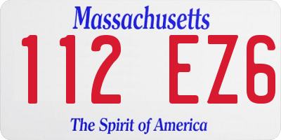 MA license plate 112EZ6