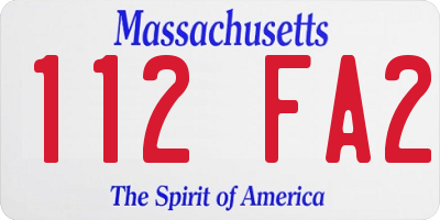 MA license plate 112FA2