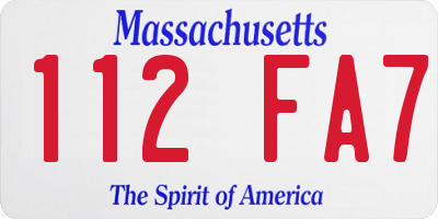 MA license plate 112FA7