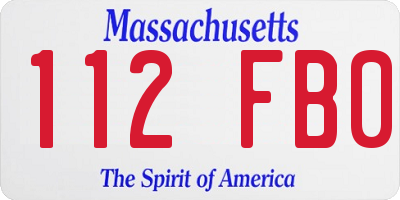 MA license plate 112FB0