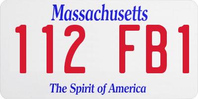 MA license plate 112FB1