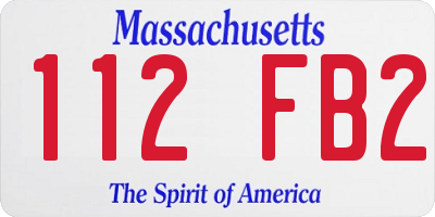 MA license plate 112FB2