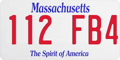 MA license plate 112FB4