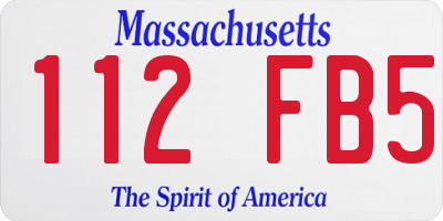 MA license plate 112FB5
