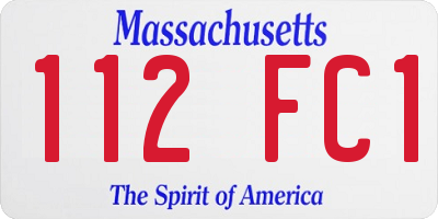 MA license plate 112FC1