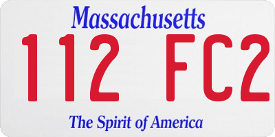 MA license plate 112FC2