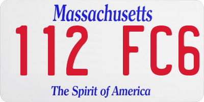 MA license plate 112FC6