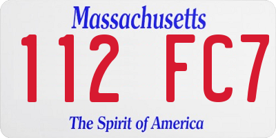 MA license plate 112FC7