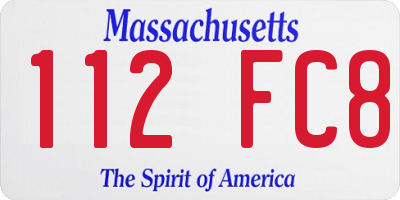 MA license plate 112FC8
