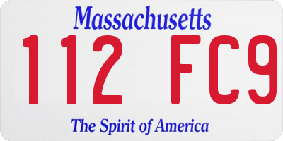 MA license plate 112FC9