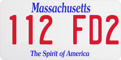 MA license plate 112FD2