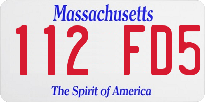 MA license plate 112FD5