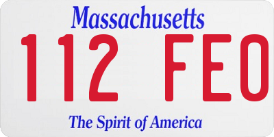 MA license plate 112FE0