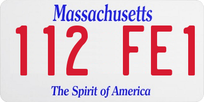 MA license plate 112FE1