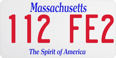 MA license plate 112FE2