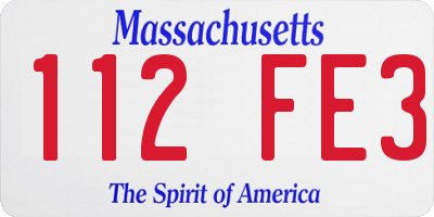 MA license plate 112FE3