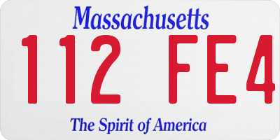 MA license plate 112FE4