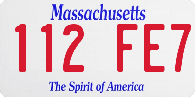 MA license plate 112FE7