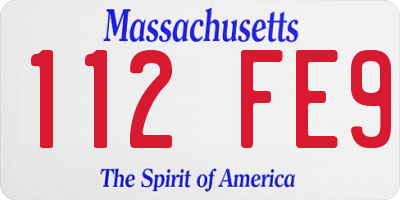 MA license plate 112FE9