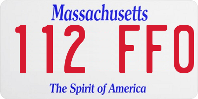 MA license plate 112FF0