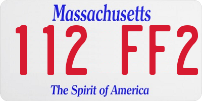 MA license plate 112FF2