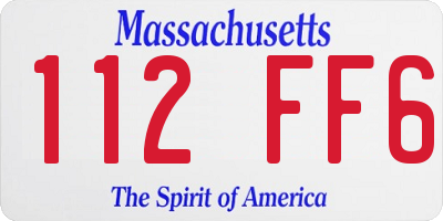 MA license plate 112FF6
