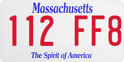MA license plate 112FF8