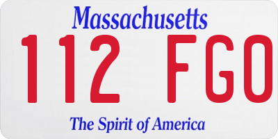 MA license plate 112FG0