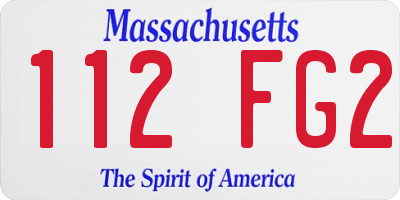 MA license plate 112FG2